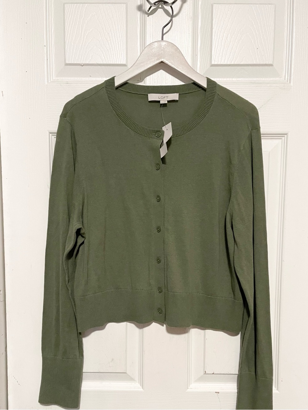 New LOFT Olive Green Classic Button Cardigan size xl